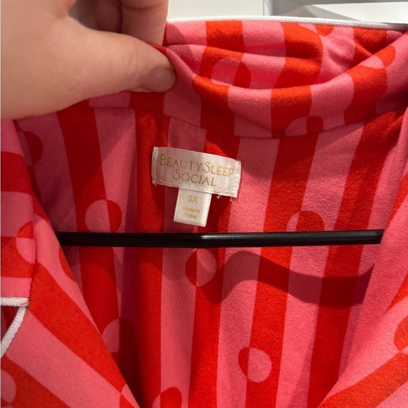 Beauty Sleep Social Jersey long Sleeve Pajama top and boxers Candy Cane Lane - Picture 3 of 7